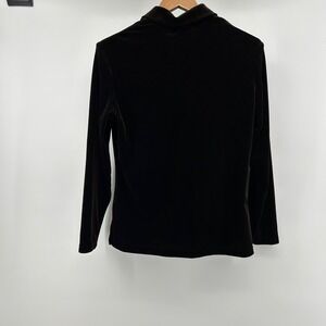 Paris Sport Club‎ Shirt Womens Medium Velvety Button Up Dark Brown 90s Vintage